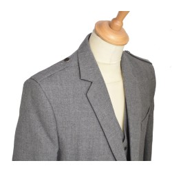 44L Light Grey Arrochar Tweed Argyll Kilt Jacket and Waistcoat - FLAW
