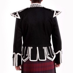 Bagpiper Guards Doublet - Black with Silver Trim