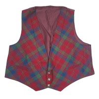 51" Robertson Red Muted Tartan Waistcoat