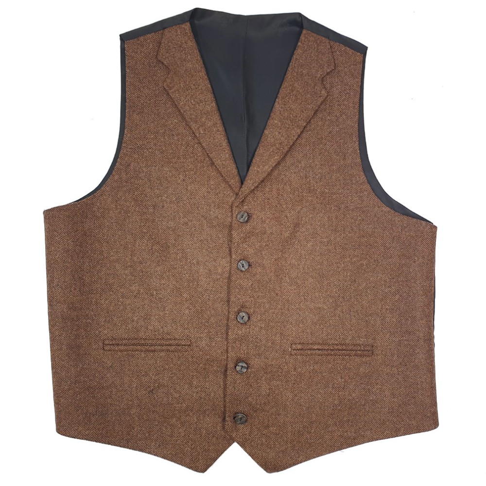 44L Mocha Reeve Tweed Waistcoat