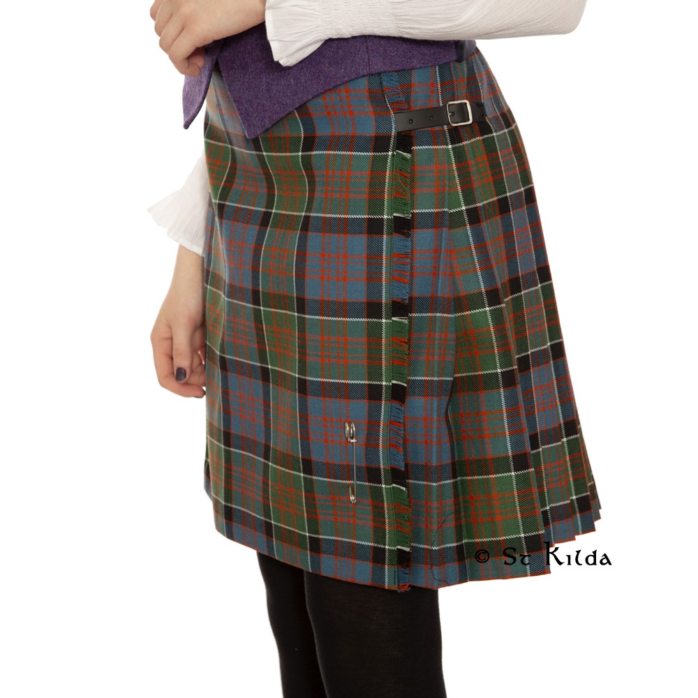 Kilted Tartan Skirt - Thompson Camel