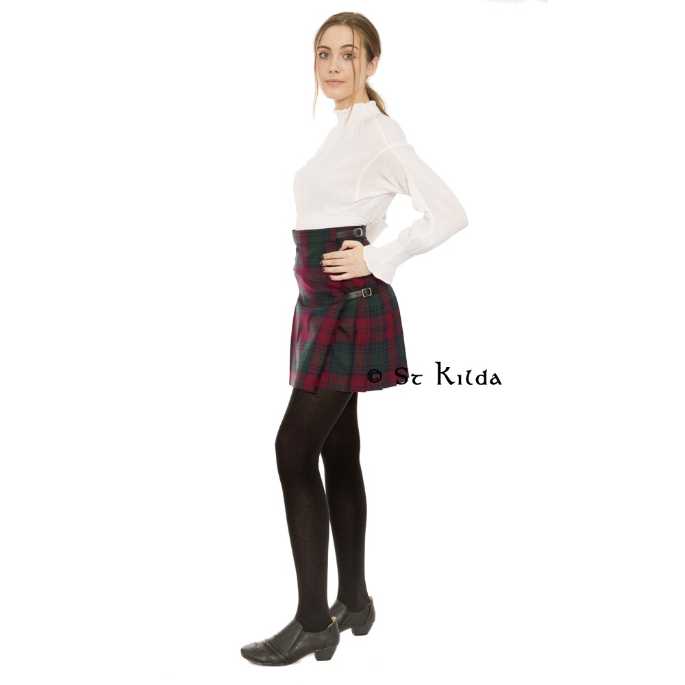 Mini Kilted Tartan Skirt - Polyviscose - Vegan Friendly