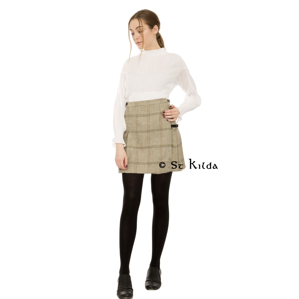 Tweed Kilted Skirt