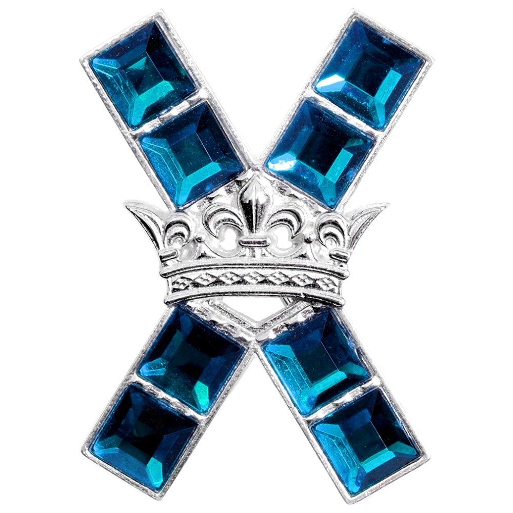 Carrick Crown and Scottish Saltire Brooch - Victorian style brooch