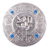 Plaid Brooch Scottish Saltire Gem Clan Crest 