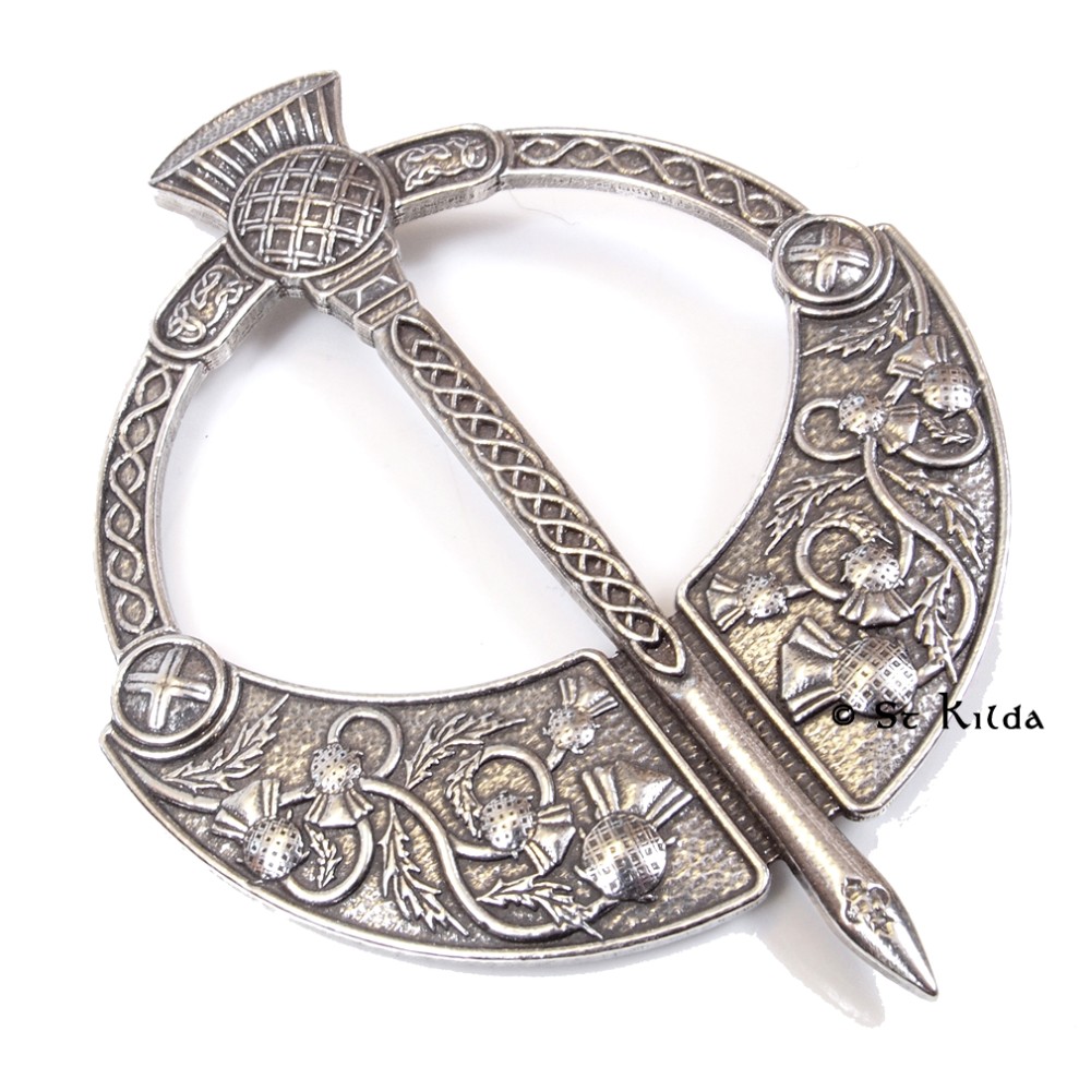 Scottish Thistle Penannular Plaid Brooch 