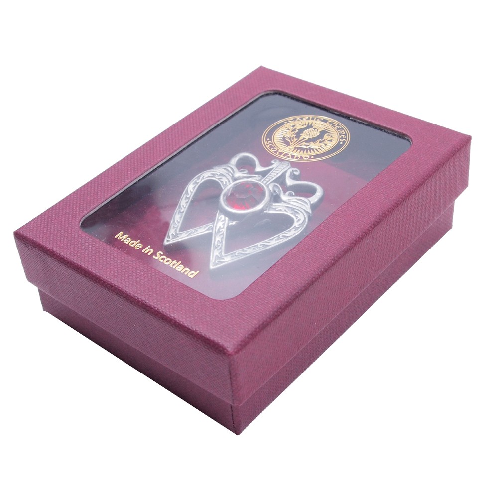 Patterned Luckenbooth Brooch with gemstone