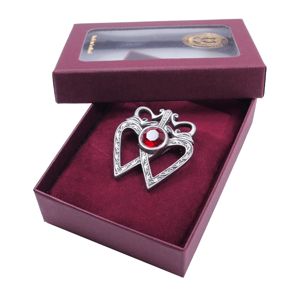 Patterned Luckenbooth Brooch with gemstone