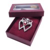 Patterned Luckenbooth Brooch with gemstone