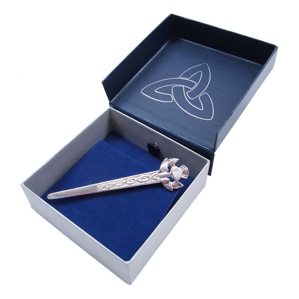 Carrick Celtic Deco Thistle Kilt Pin