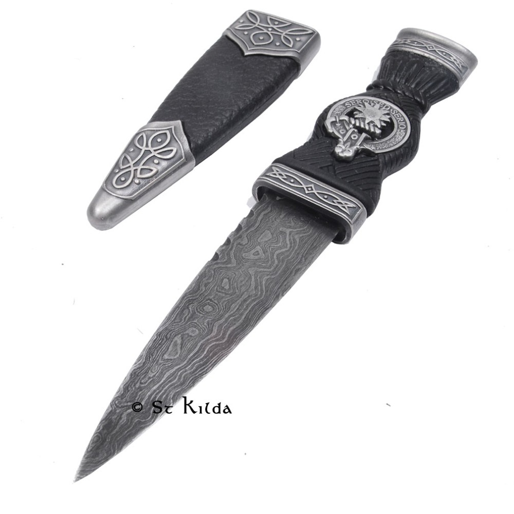Sgian Dubh - Damascus Clan Crest