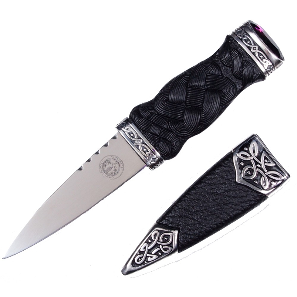Sgian Dubh - Rope Handle and Top Stone