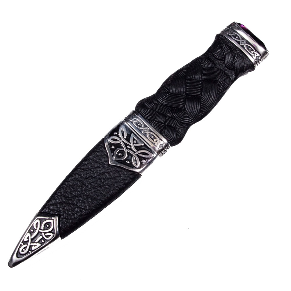 Sgian Dubh - Rope Handle and Top Stone