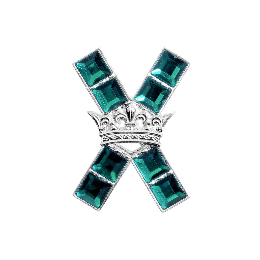 Carrick Crown and Scottish Saltire Brooch - Victorian style brooch