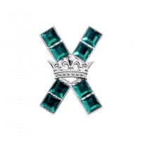Carrick Crown and Scottish Saltire Brooch - Victorian style brooch