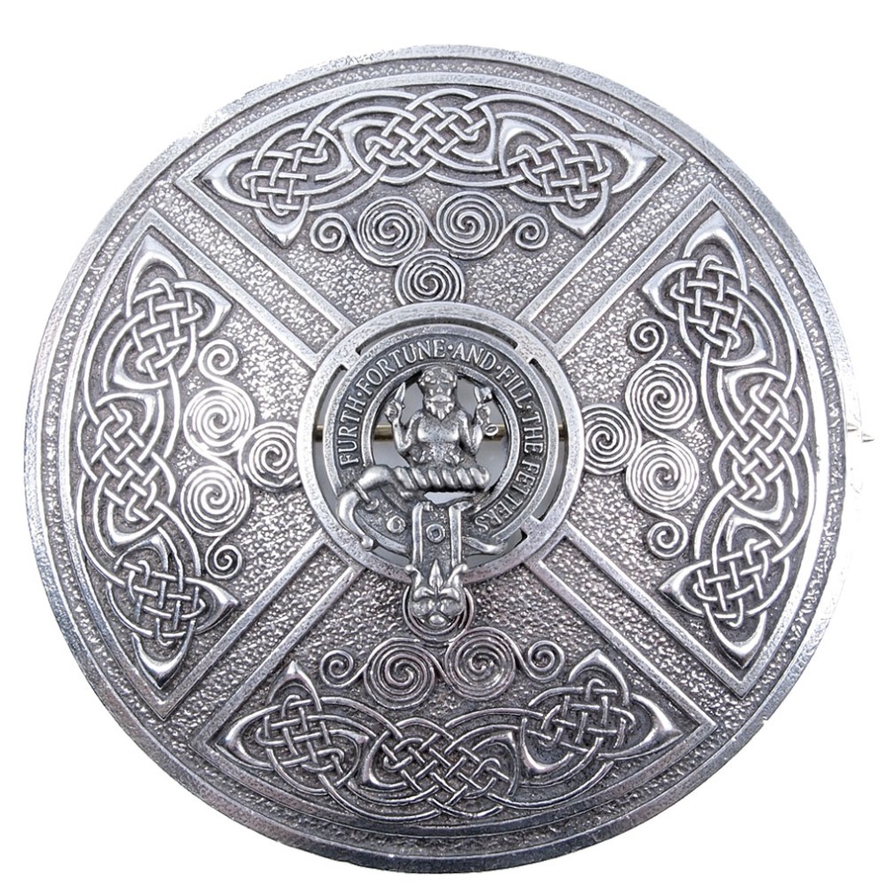Plaid Brooch Scottish Clan Crest Saltire
