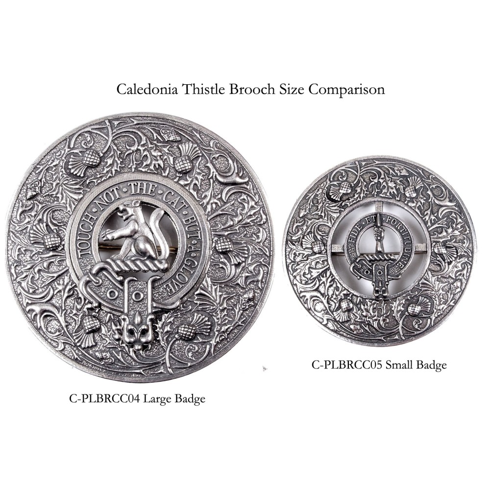 Plaid Brooch Caledonia Thistle Small Clan Crest 