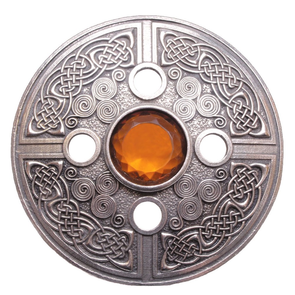 Plaid Brooch Celtic Spiral