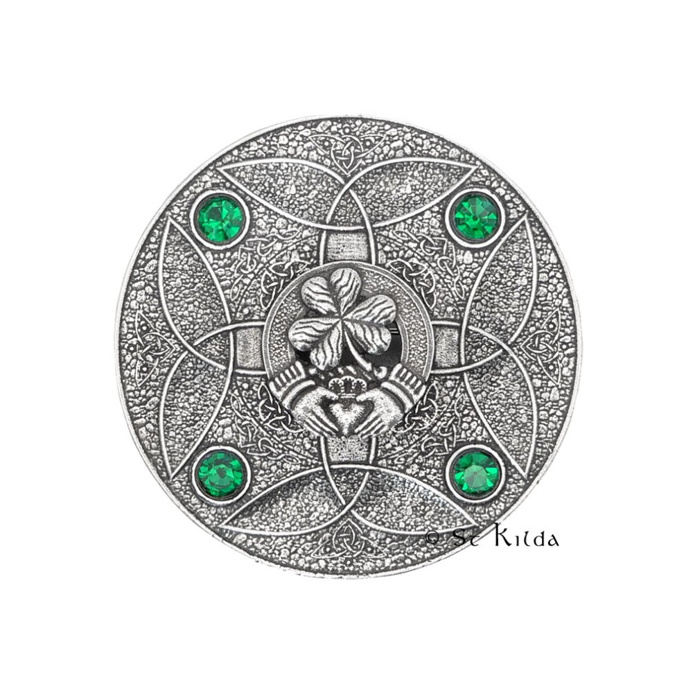 Plaid Brooch Celtic Knot Small Irish Clan/Sept Crest