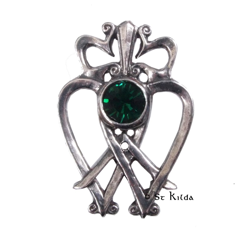 Plain Luckenbooth Brooch with gemstone