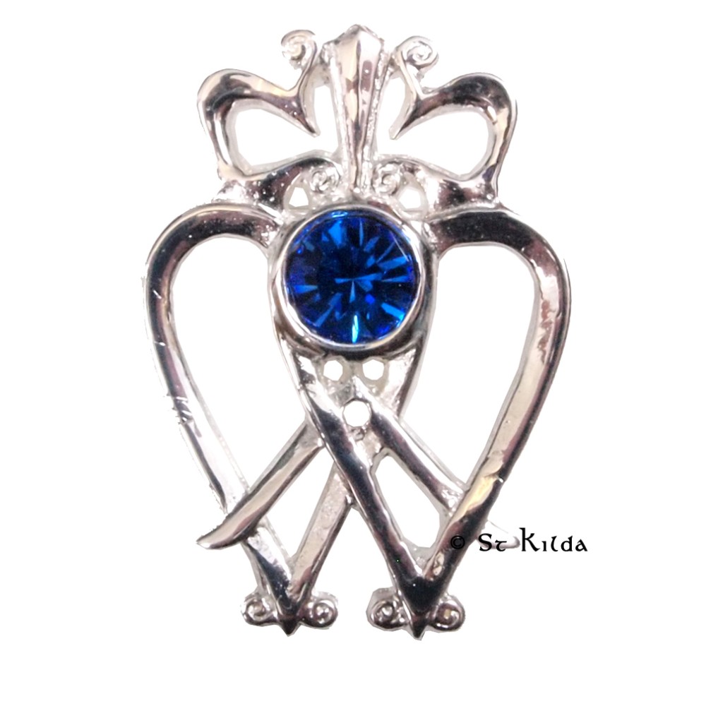 Plain Luckenbooth Brooch with gemstone