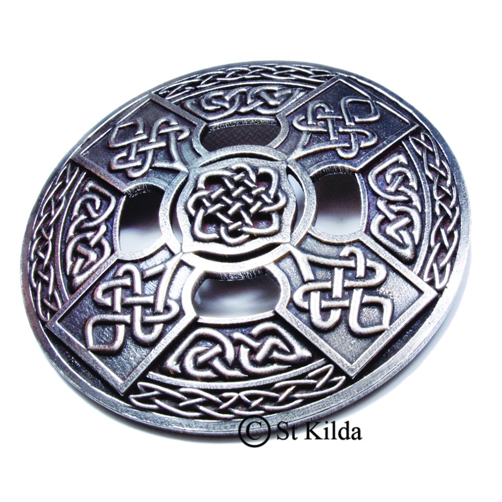 Plaid Brooch Celtic Cross