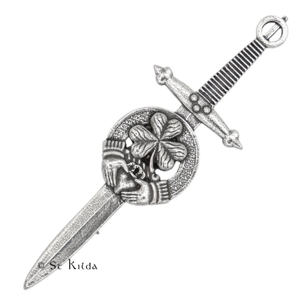 Kilt Pin Irish Shamrock Crest