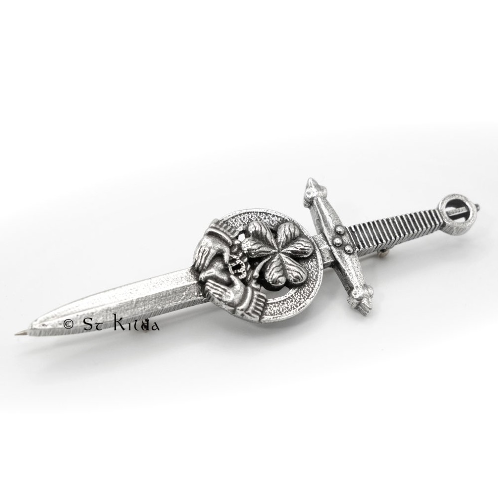 Kilt Pin Irish Shamrock Crest