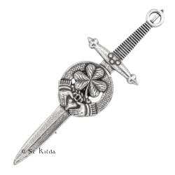 Kilt Pin Irish Shamrock Crest