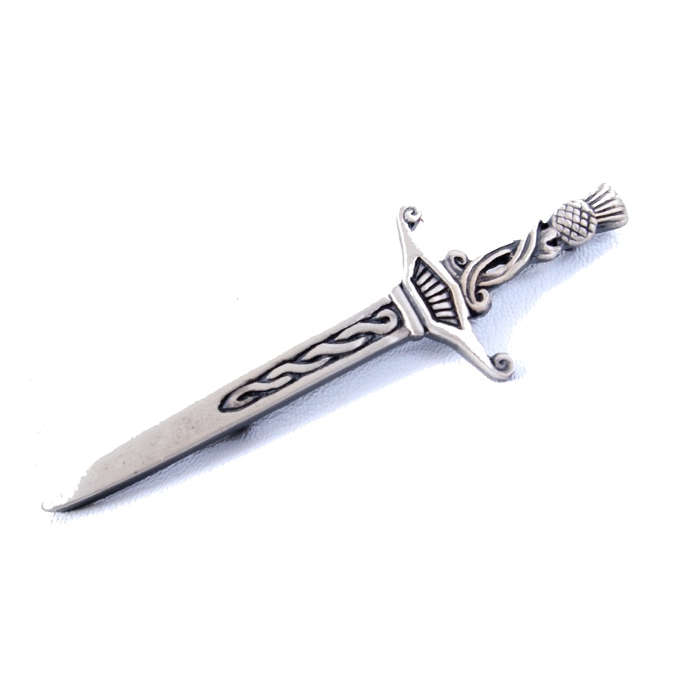 Kilt Pin Interlaced Sword with Thistle Pommel