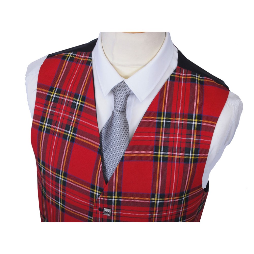 Tartan Waistcoat Polyviscose - Vegan Friendly - Standard Size - Made to Order