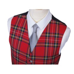 Tartan Waistcoat Polyviscose - Vegan Friendly - Standard Size - Made to Order