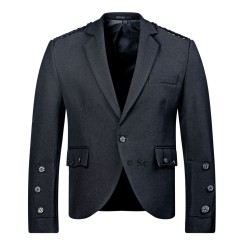 Braemar Tweed Jacket in Black Arrochar