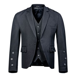 Braemar Tweed Jacket in Black Arrochar