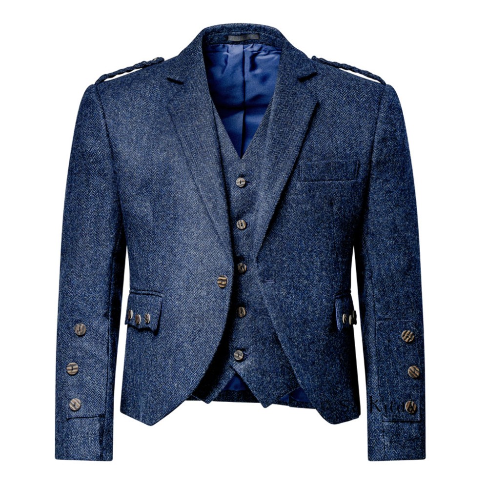 Braemar Tweed Jacket in Lomond Blue