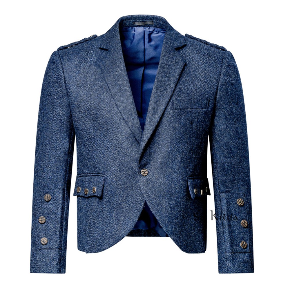 Braemar Tweed Jacket in Lomond Blue
