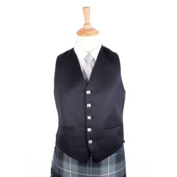 48R Black Argyll Kilt Jacket and Waistcoat with Chainlink Close