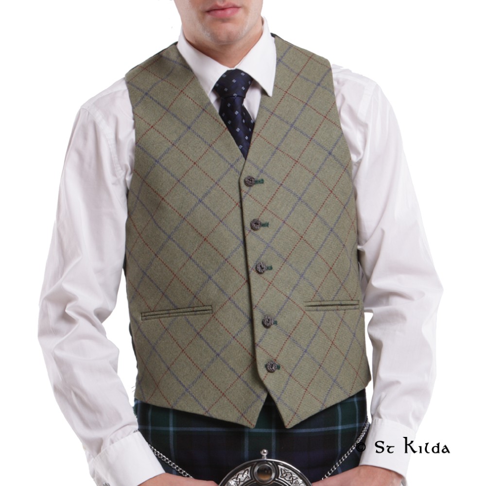 Patterned Tweed Waistcoat - Standard Size - Made to Order