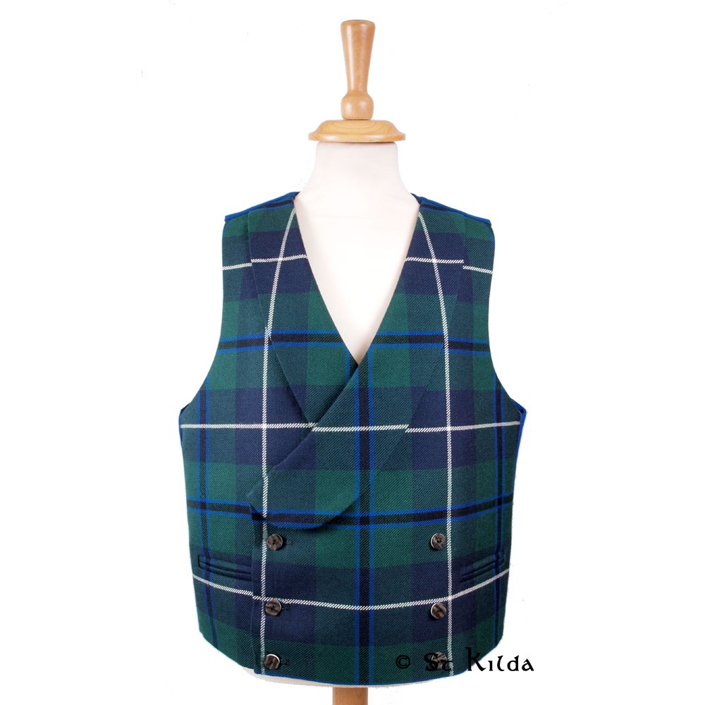 Double Breasted Tartan Waistcoat - Standard Size - Made to Order