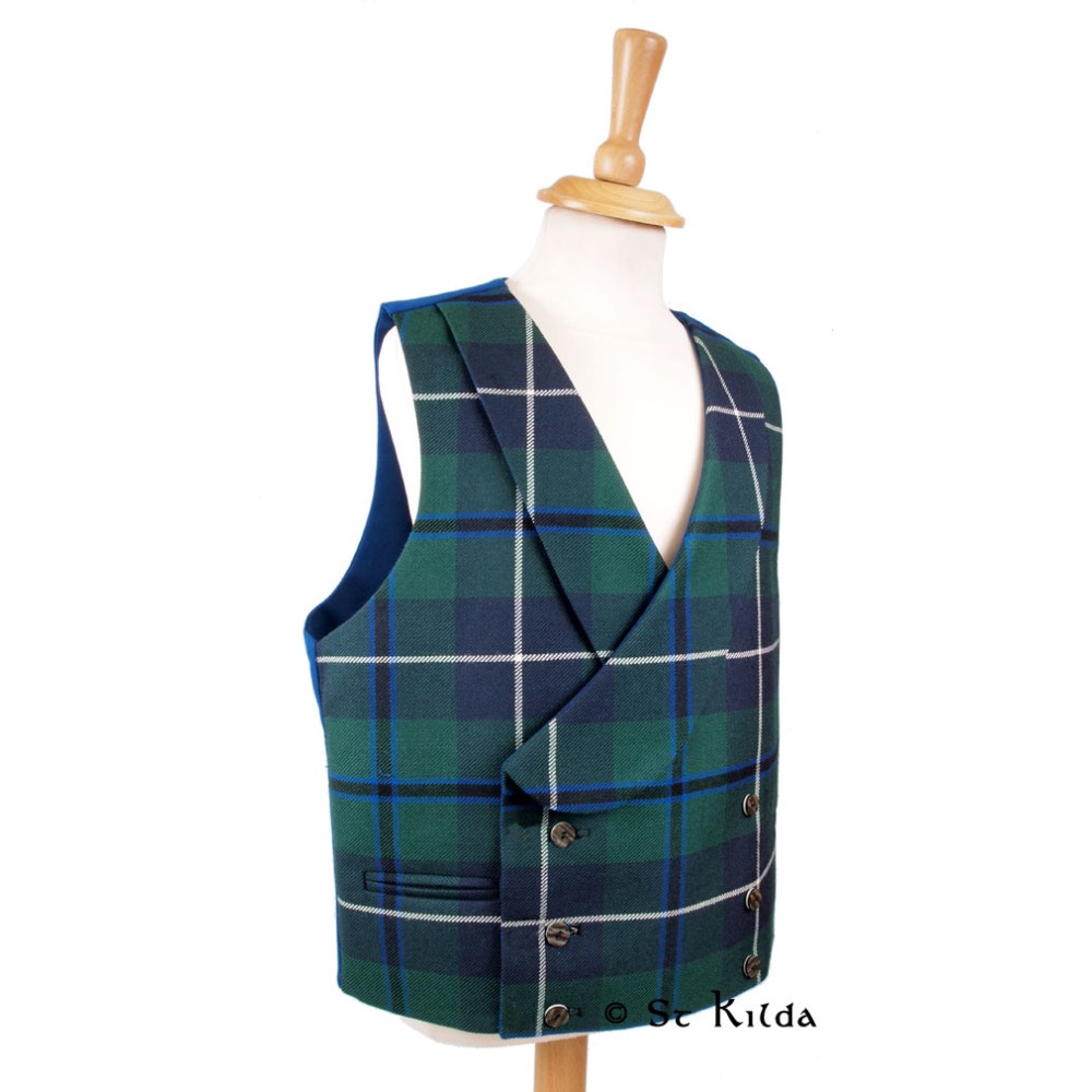 Double Breasted Tartan Waistcoat - Standard Size - Made to Order