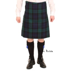 Casual 10oz Kilt: 32/24 Black Watch Tartan Casual Kilt - Polyviscose Top Stitch