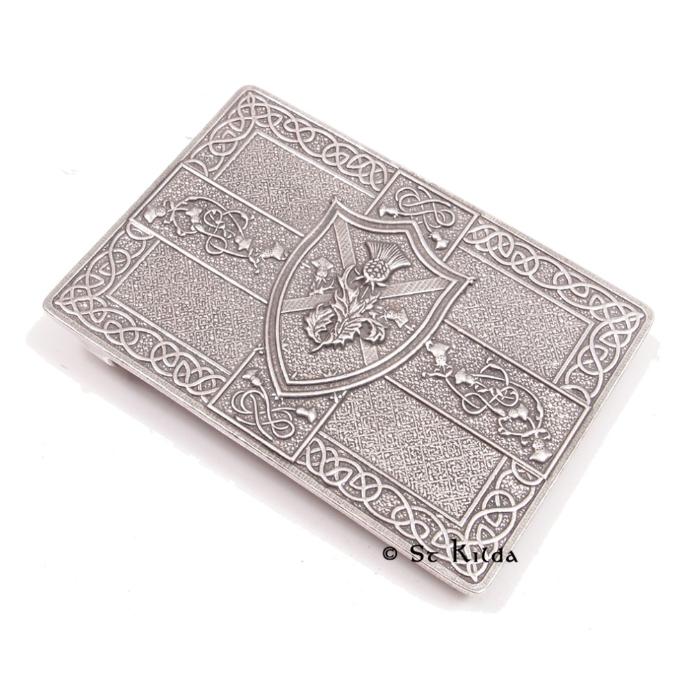 Belt Buckle Saltire Shield