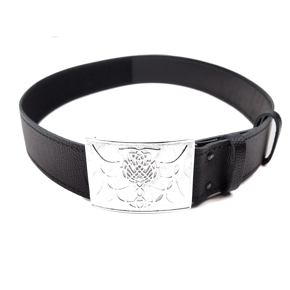Velcro Adjuster Belt Grained Leather