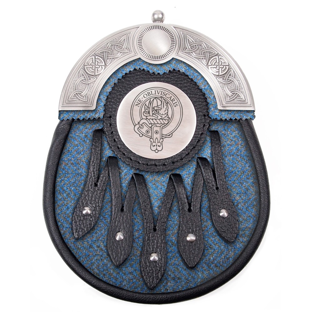 Tweed Sporran with Clan Crest