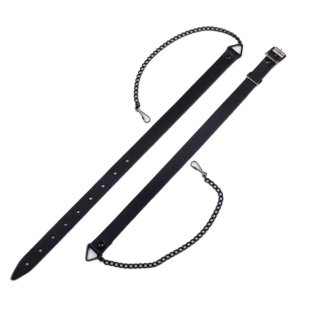 Sporran Chain with Plain Black Leather