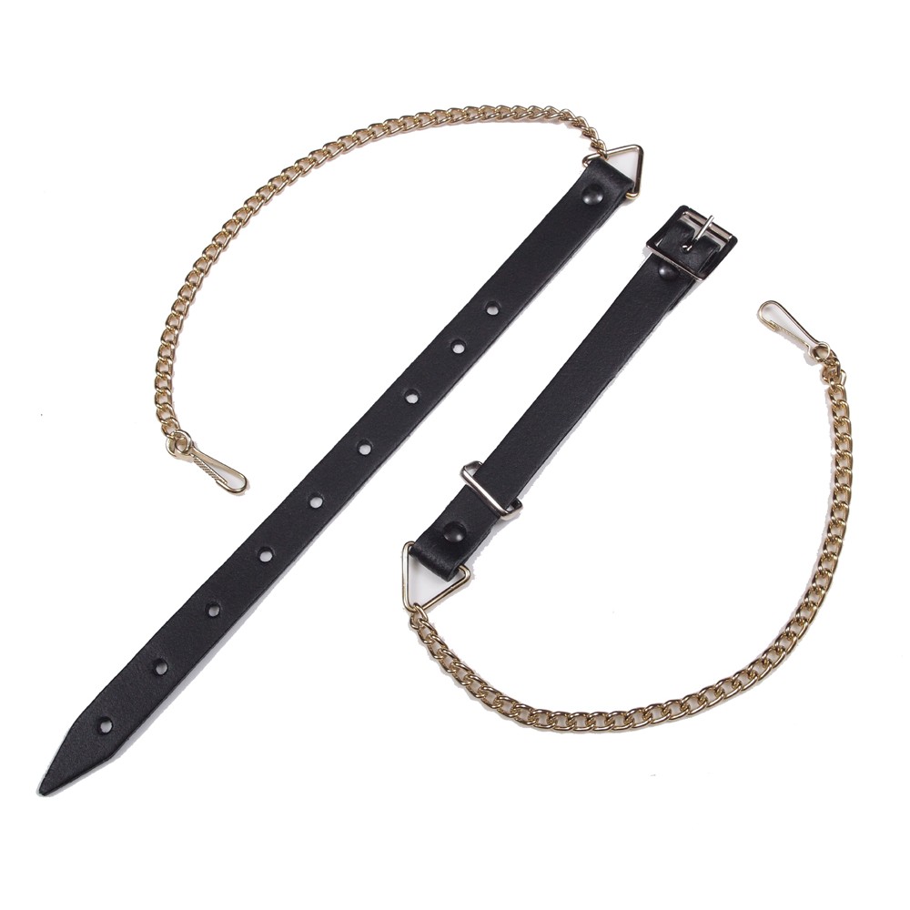 Sporran Chain with Plain Black Leather